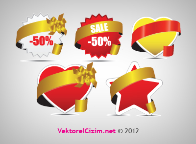 Patlak, Kalp, Yıldız, Fiyonk, Kurdela