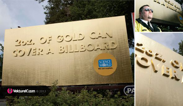 Science-World_Gold-covered-billboard