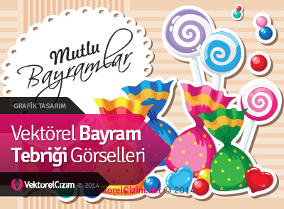 Vektörel Bayram Tebriği Görselleri
