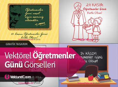 Vektörel 24 Kasım Öğretmenler Günü Görselleri