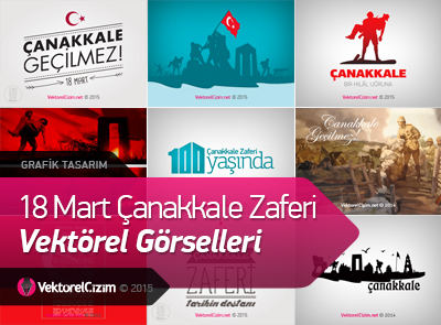 Vektörel 18 Mart Çanakkale Savaşı Görselleri