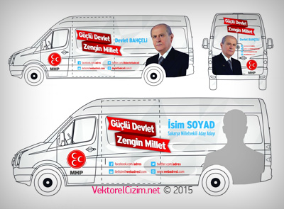 MHP Milletvekili Aday Adayları Araç Giydirme Konsepti