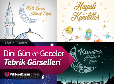 Vektörel Hayırlı Kandiller, İslami Görseller