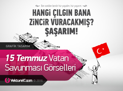 15 Temmuz Vatan Savunması Vektörel Görselleri