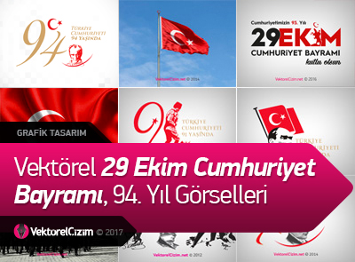 Vektörel 29 Ekim Cumhuriyet Bayramı Görselleri