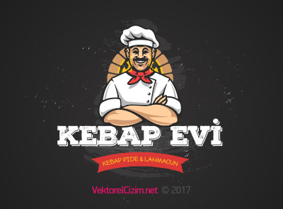 Pide, Kebap, Lahmacun, Pizza, Restaurant Logo Şablonu