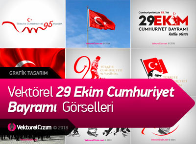 Vektörel 29 Ekim Cumhuriyet Bayramı Görselleri